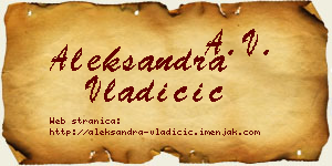 Aleksandra Vladičić vizit kartica